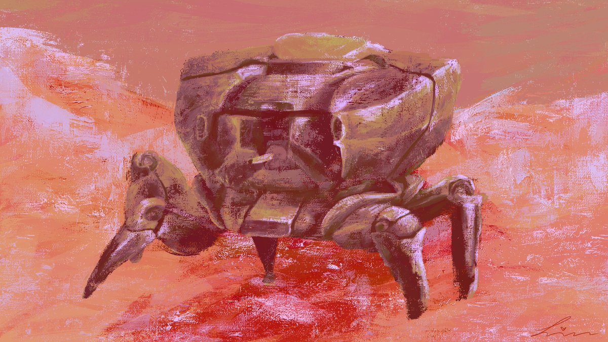 lincuxe's tweet photo. This thing killed me a few days ago so I decided to paint him. Hello Bastion.

#arcraiders #procreate https://t.co/wQQve4Rk9V