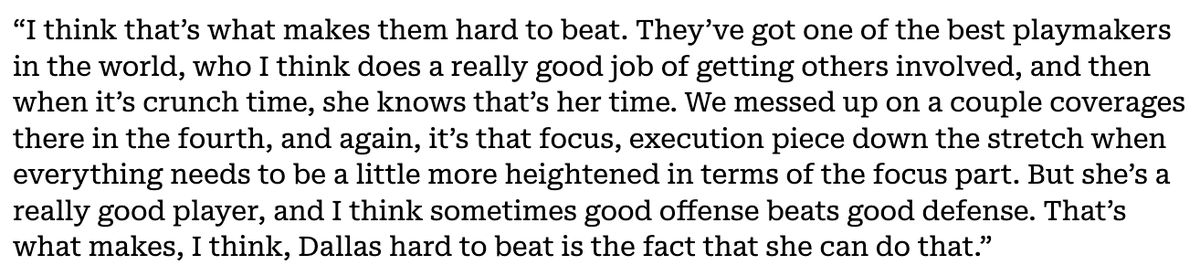 FlyByKnite's tweet photo. Paige Bueckers scored 9 of her game-high 25 in the fourth. Asked Lynne Roberts about the problems Dallas presents with their weapons that can allow Bueckers to turn it on late (the fourth is Bueckers’ highest-scoring quarter on average): https://t.co/6lFpfgqUYq