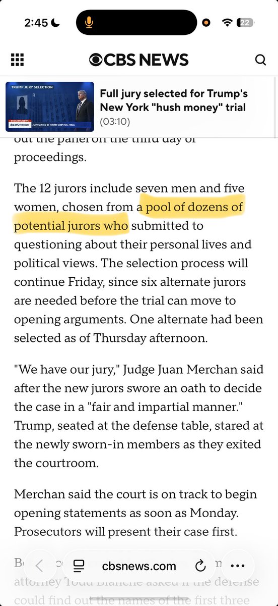 CurableRisk's tweet photo. @MAGAisGay69 @Seeker12Tr76371 @SilverDudeMan @jjmurray_dsw @Milajoy CBS news you retarded clown. You think defendants get to choose their own jurors? You think Trump wouldn’t have chosen his best friends then? What part of your little micro brain doesn’t understand this basic concept? Standard jury procedures. Bitch. https://t.co/Mk5Emce4yt