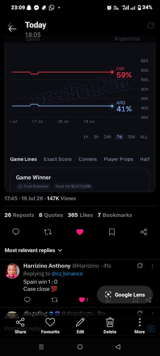 Harrizino's tweet photo. Cz needs to send my rewards on this prediction,, https://t.co/nwSKzqlvfC