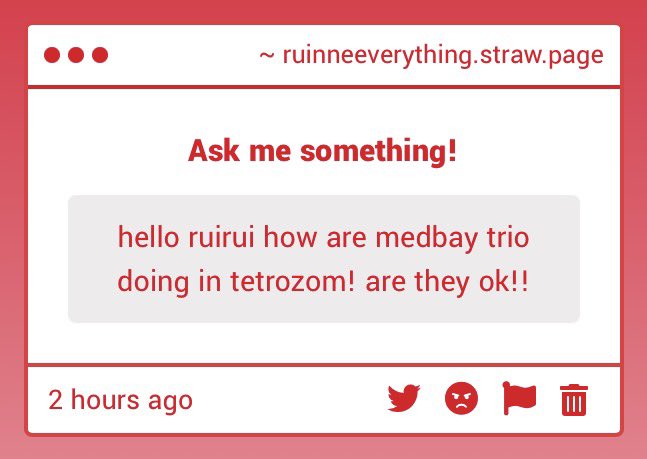 loonatic_2009's tweet photo. Well, they’re all certainly well off as of right now! 😅

Hirose and Denden both sorta work as 'interns' to a laboratory inside the city. Isoda, although very much infected, is having a fun time in the woods considering the person that visits them. They’re sentient, so not dead! https://t.co/KLN6q2nXrj