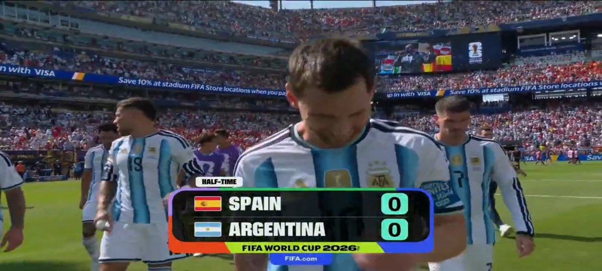 AmbassadorDKing's tweet photo. It Nil Nil At Half Time Spain 0-0 Argentina https://t.co/psBKoXYF48