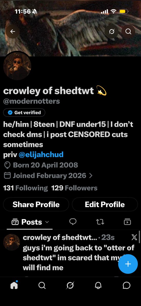 otterdissection's tweet photo. oouhhhhhh you wanna moot me so bad...(lazy intro)

hi i'm otter/eli
#shedtwt #edrtwt #moothunt
18 | DNF under15
was "crowley of shedtwt"
i like otters and pokemon https://t.co/uRAt7RmuMt