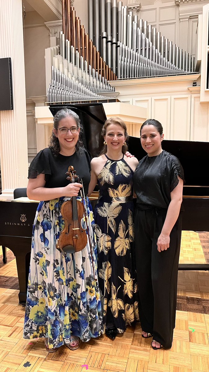 ArditaStatovci's tweet photo. My favorite photo from last night at the @colgateuniv 💙
Grateful to have shared the stage in Ravel’s Piano Trio with these wonderful musicians - Amy Galluzzo (violin) and Christine Lamprea (cello). #CMC #upstate #NewYork #Ravel #PianoTrio #pianofaculty https://t.co/jmNkNBN9xW