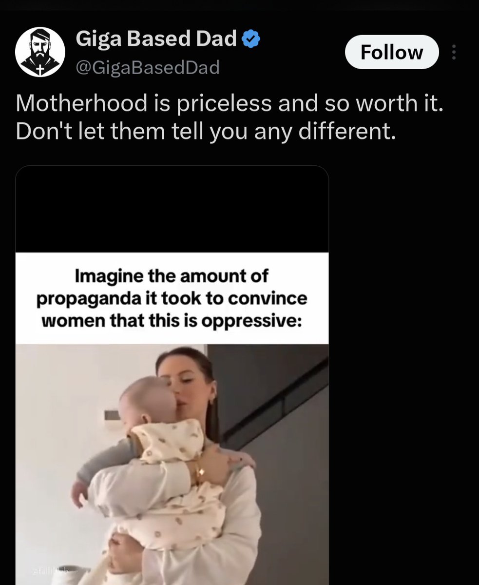 DoomScroling's tweet photo. Choosing to become a mother is not oppression, but forcing a woman into motherhood is oppression.

Women being denied access to education, career opportunities, and life choices because they were forced into motherhood is oppression.

Dismissing that reality is ignorance https://t.co/PTWkC06b6V