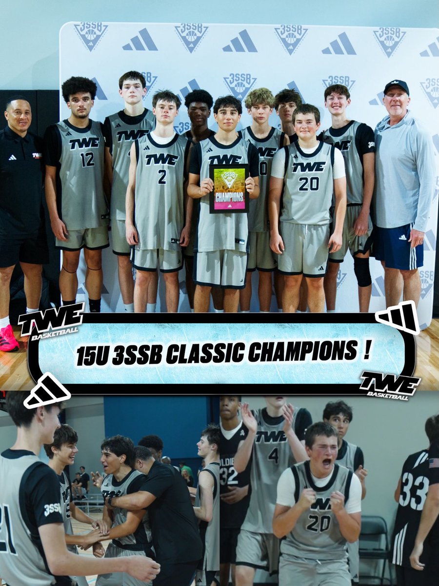 TWEBasketball's tweet photo. 15U 3SSB Palmetto Road Classic Champions. 🏆

Battle tested.
Connected.
Relentless.

Congratulations to TWE 29!! https://t.co/UcQIHzNMo8