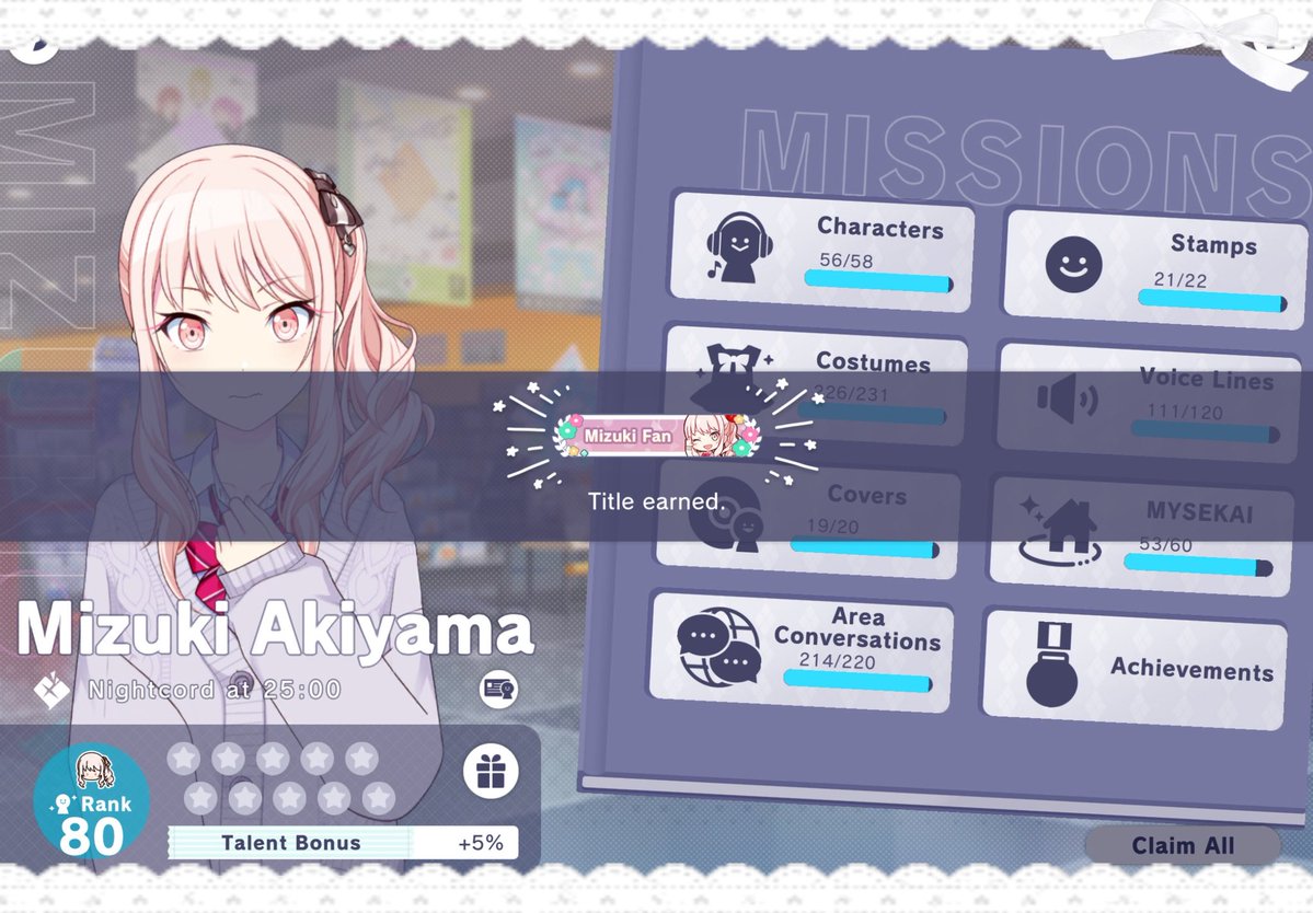 mizuki akiyama CR80 🎀✨ i have FINALLY reached flowers for mizuki