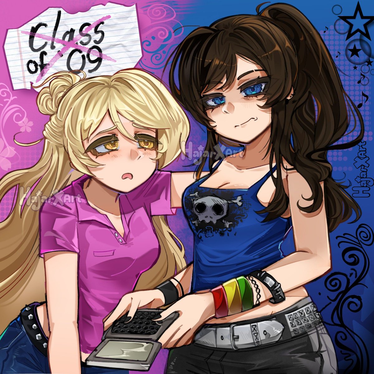 HAjXart's tweet photo. Class of 09 Fanart 💥💙🩷
#classof09 #nicole #jecka #fanart #colorfull https://t.co/DFqOcAPNlI