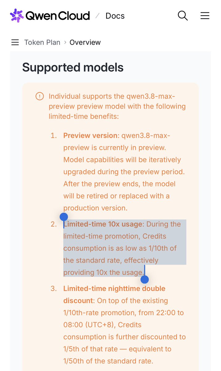 ztb8888's tweet photo. Qwen 3.8 Max is out. The $6 plan will probably give you the best value with the current 10x usage promotion. 

Instead of raising prices like GLM 5.2, Alibaba is doing the right thing to capture market shares. https://t.co/NwnfCx92Xa