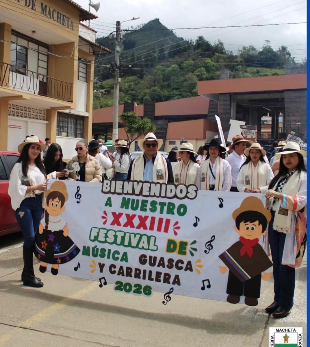 IDECUTCundi's tweet photo. 🧵 1/3 🎶 #Machetá fue escenario del XXXIII Festival de Música Guasca y Carrilera 2026, una celebración que reunió a artistas, familias y visitantes para exaltar las tradiciones, el talento y la identidad cultural de Cundinamarca. #CundinamarcaTeEspera https://t.co/9lgrbg6KQs