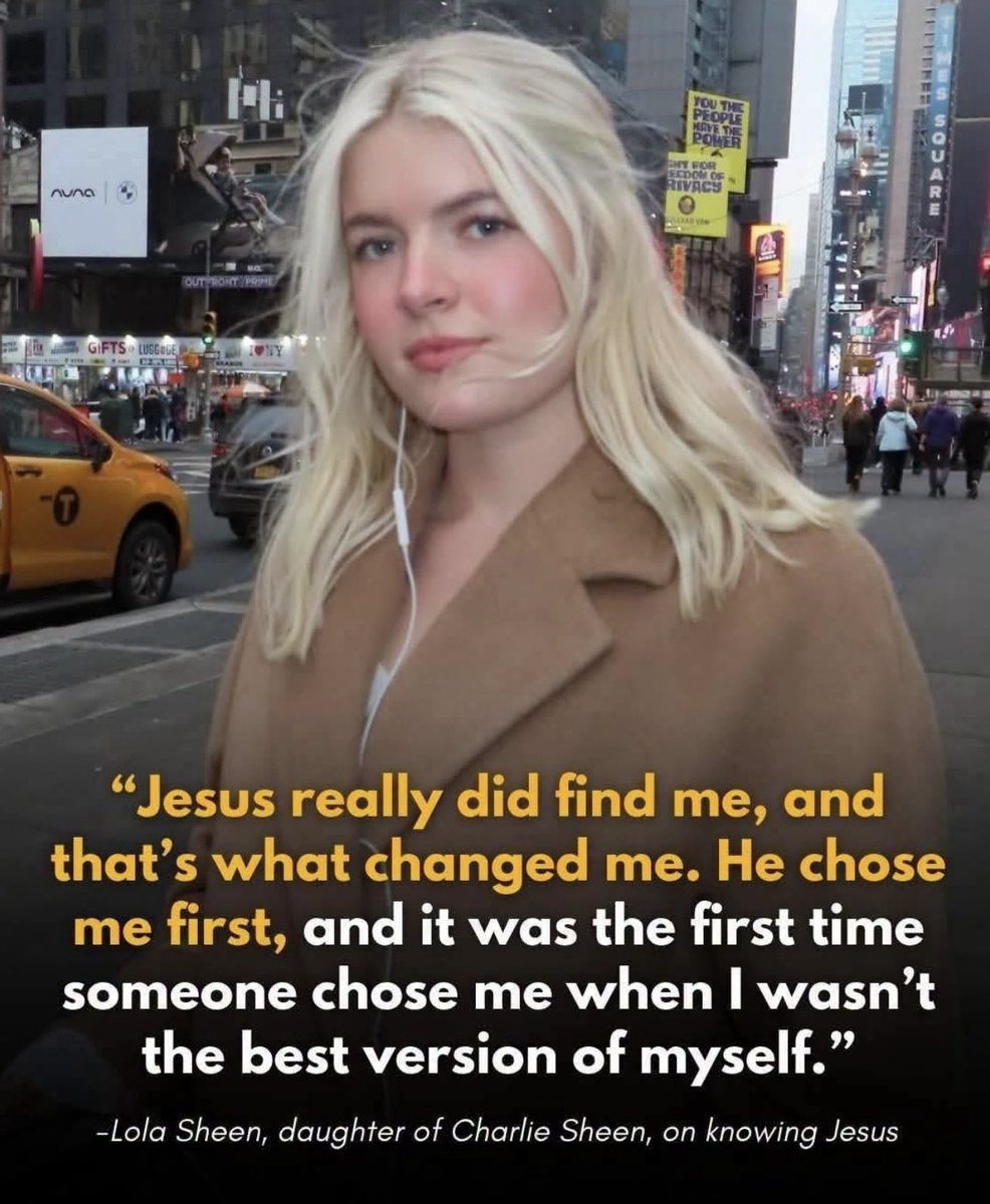 MichelleMaxwell's tweet photo. Her life could have went so differently. JESUS SAVES ✝️

Lola Sheen, daughter of Charlie Sheen and Denise Richards, says her life was transformed after a powerful encounter with Jesus during a season of deep depression and insecurity.

Though she grew up Catholic, Sheen said she “always knew of Jesus” but “never knew Him.” Struggling with mental health, loneliness, and feelings of unworthiness, she hit what she described as “rock bottom.” One night, overwhelmed by hopeless thoughts, she experienced what she believes was a personal encounter with Christ.

“I really don’t know how else to put it except the fact that Jesus came in my room,” she said. “His presence came to me… and I felt this overwhelming sense of peace.” She described it as Jesus taking her hand and saying, “I am here to rescue you and try this again now with Me.”

Since then, Sheen says she has formed a real relationship with Christ. “Jesus really did find me… He chose me first,” she said. “My life really was forever changed.”