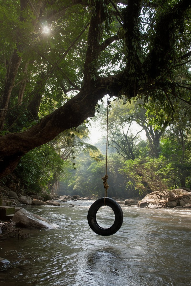 greenvibe's tweet photo. childhood memories hanging by the river https://t.co/zUGs0Lflrk