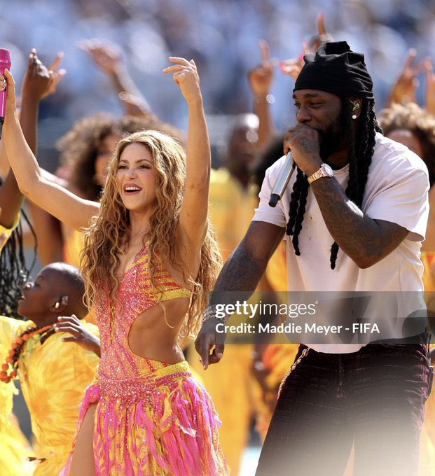 thedebuthub's tweet photo. 🚨 Burna Boy becomes the first &amp; only African artist to perform at both the FIFA World Cup Opening Ceremony and the FIFA World Cup Final Halftime Show. 🌍🏆 https://t.co/zz7K4PX7mG