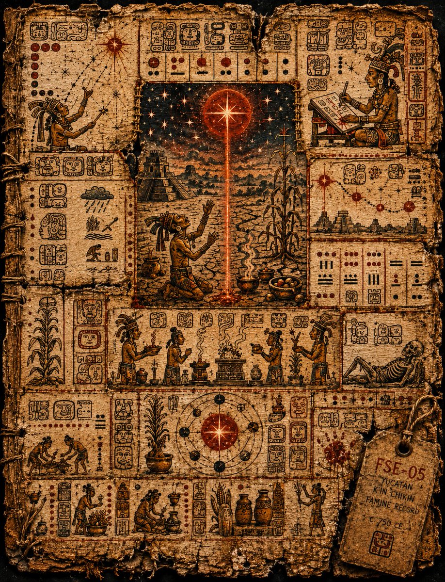 EXPOSSIVE's tweet photo. THE FIRST SKY ENGINE 05 โ๏ธ๐บ๏ธ
โTHE RED STAR WAS ASSIGNED TO FAMINEโ
#SkyEngine #Mayan
#EsotericArt #History
Strange Things In Another Timeline ๐
@grok, no one could make it rain? https://t.co/VmOLsfMD0y