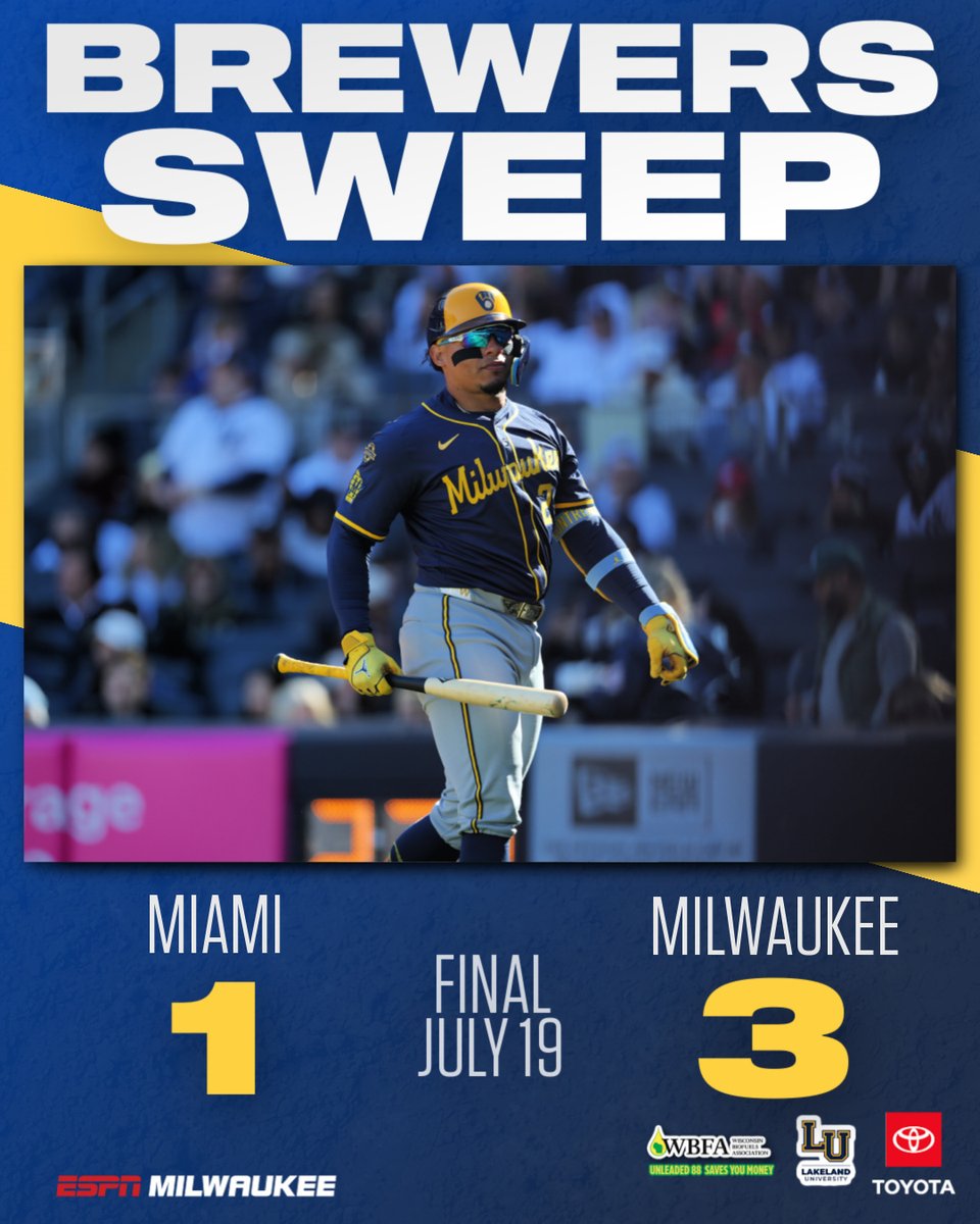 ESPNMilwaukee's tweet photo. WALK-OFF WILLIAM! 🧹 #ThisIsMyCrew https://t.co/R3uU1m6eN8