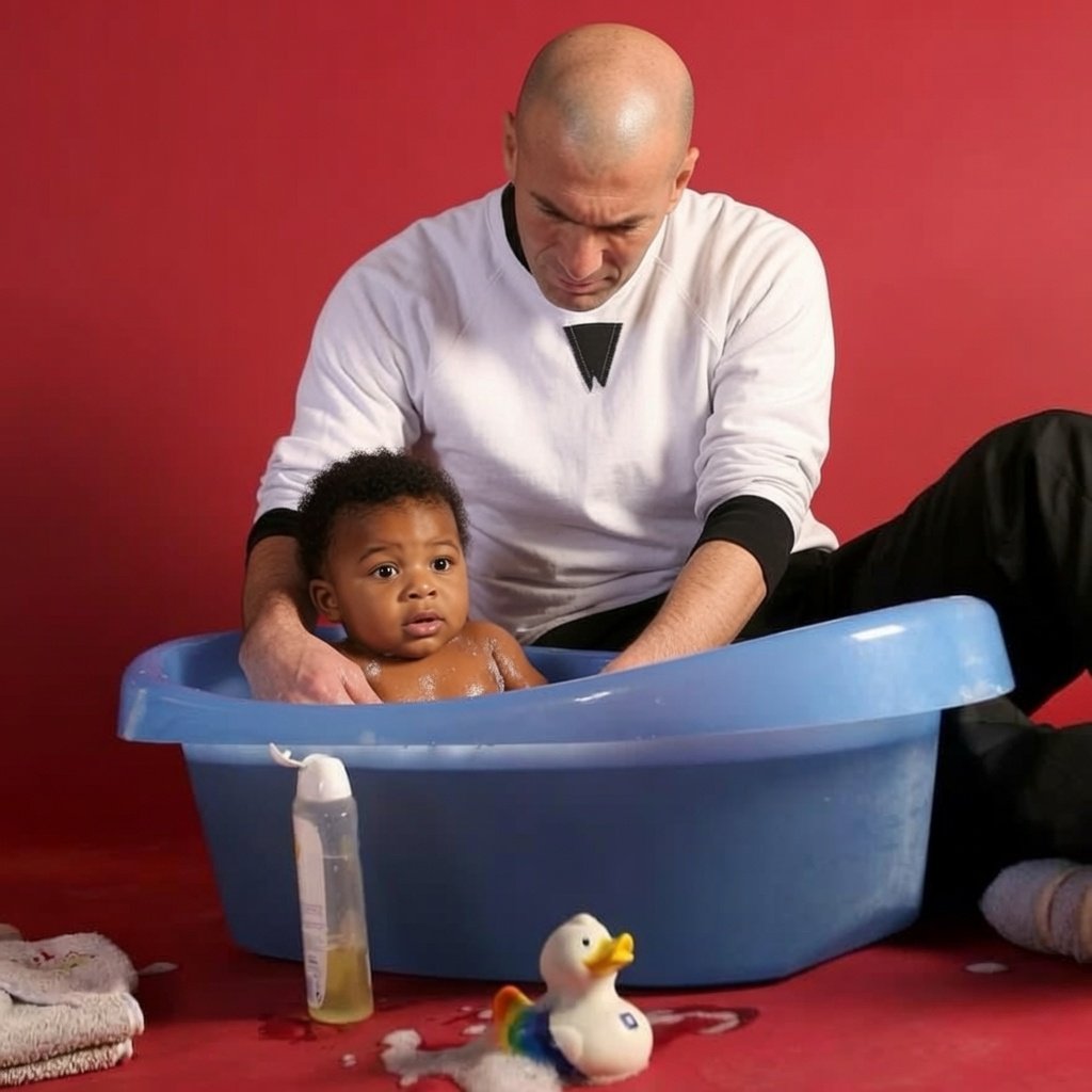 kikekoi092's tweet photo. Zidane a donné un bain à un bébé début 2019 et c'était Mbappé 🤯🤯🤯 #KMbappe #OfficialZidane #Messi #Yamal https://t.co/qXeQMT01le