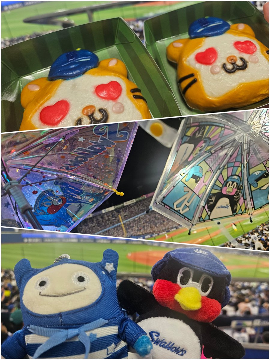 chobin0424's tweet photo. 会社の野球観戦チケットが当たる！っていう抽選に応募したら当選して初めてハマスタに行ってきましたー🥳
シーズンシートのチケットだったので試合前の練習見学会にも行かせてもらって、ヤクルトは負けちゃったけどとっても楽しかったー✨
マスコット達可愛かった🥰 https://t.co/rCzZHbwyta