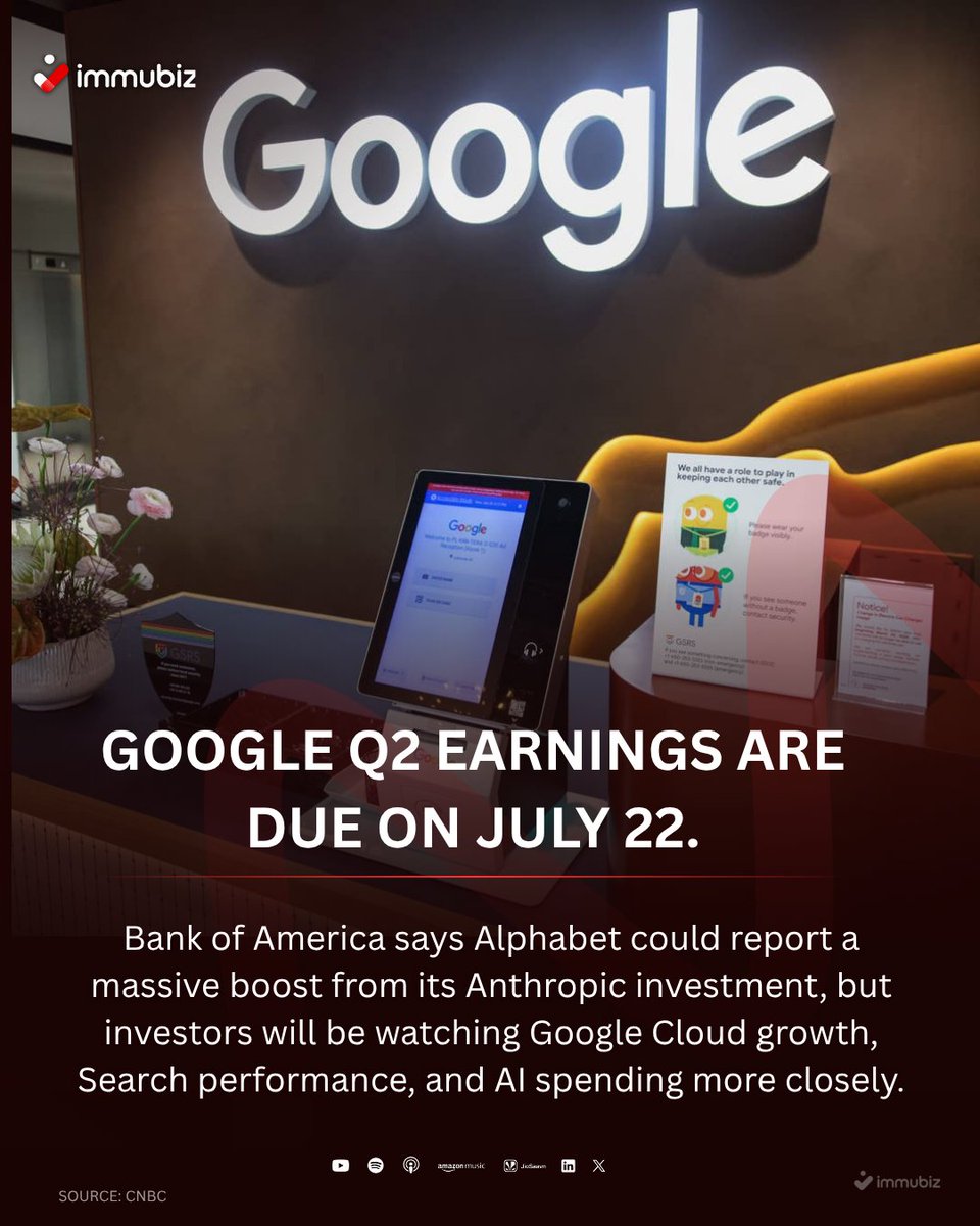thaImmubiz's tweet photo. Google's Q2 Earnings Could Get an $80 Billion Boost
For educational purposes only. Based on publicly available information. Not financial advice.

Research: CNBC https://t.co/fMU5D27rD3