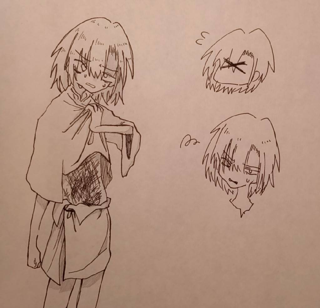 _kayui's tweet photo. 【イラスト】
かつて執筆していた、オリジナル小説「カオス」のキャラクターイラストです。ポストアポカリプス的な世界設定と異形を好んでいます。
#創作キャラ https://t.co/HKNRoojmME
