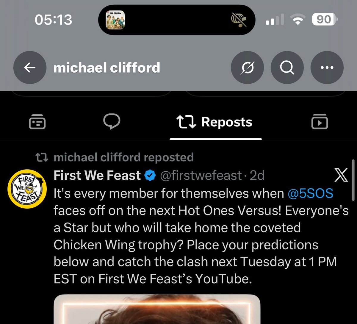st4rorion's tweet photo. i think michael’s just as excited as we are about the hot ones interview releasing https://t.co/aMiJs29jOe