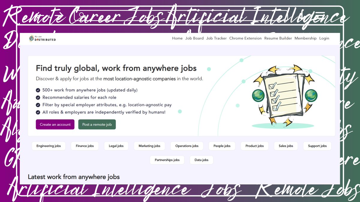 AnywhereApp's tweet photo. We Are Distributed is a global career hub and employment platform. The platform connects talented professionals with employers who want to make better hiring decisions

Learn more on Anywheregigs https://t.co/7jcjY4dPPZ