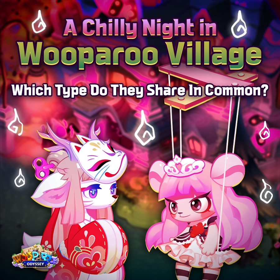 WooparooOdyssey's tweet photo. [A Chilly Night in Wooparoo Village]

Two friends with a spooky and chilly vibe have arrived in the village!👻🌙

Solve the quiz now, and grab your rewards!🎁

■ Event Period
- 26.07.22 (Wed) 03:00 ~ 07.28 (Tue) 23:59 UTC+0

🔗: https://t.co/fWhvqteD3Y

#WooparooOdyssey https://t.co/WZSddILXZc
