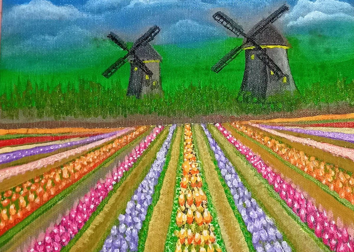 BloomingBrushes's tweet photo. Who doesn't like colours?
I really enjoyed playing with colours 🧡💚🩵💜💛
🌷 TULIP FIELD PAINTING 🎨
🖌️ Acrylic painting on canvas board:
#bdancingbrushes https://t.co/jGMWq6tOP8