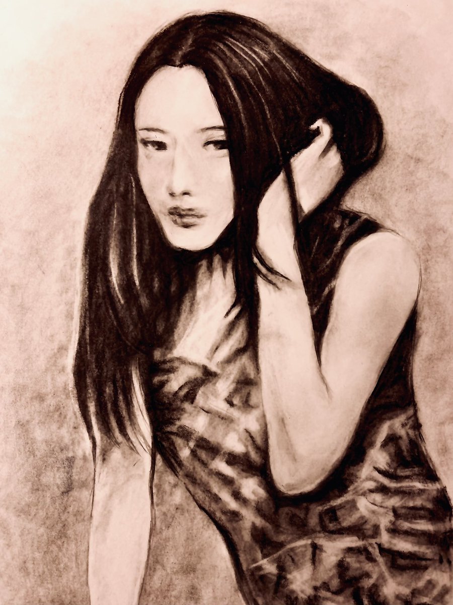 AkimiSibasaki's tweet photo. 【疼き】#鉛筆画 #パステル画 #コンテ画 https://t.co/sfBkbN7bvy
