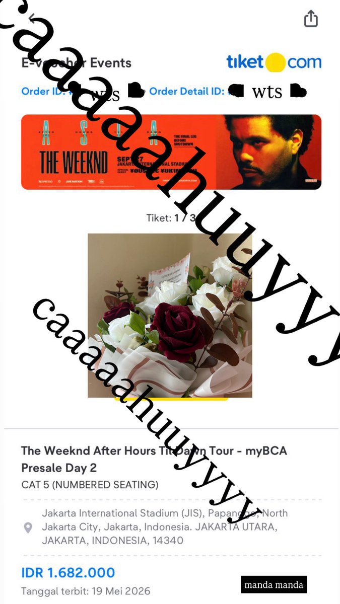 meiricca's tweet photo. WTS WTS THE WEEKND day2 3tix, gajadi nnton karena temen gajadi juga huhu🥲😚#zonauangㅤ #wts 

klo mau tanya or nego dm langsungg!!!! https://t.co/NVXJVifNMA
