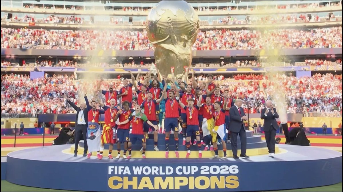 ofootball__'s tweet photo. 🏆 SPAIN ARE THE FIFA WORLD CUP 2026 CHAMPIONS! 🇪🇸👑 https://t.co/4qvgQhJuyu