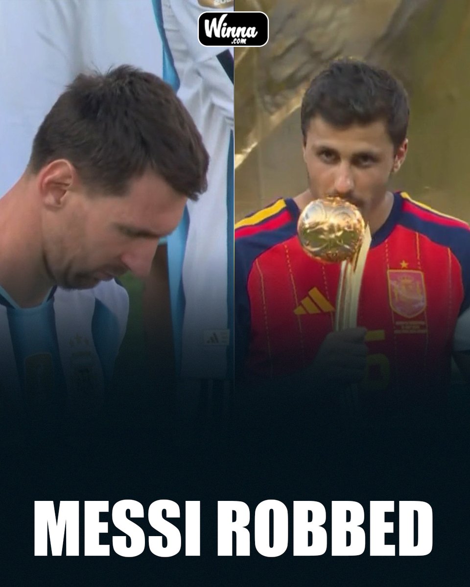 WinnaFC's tweet photo. FIFA is a joke. They handed the Golden Ball to Rodri over Messi.😂 https://t.co/AxhMhmMS71