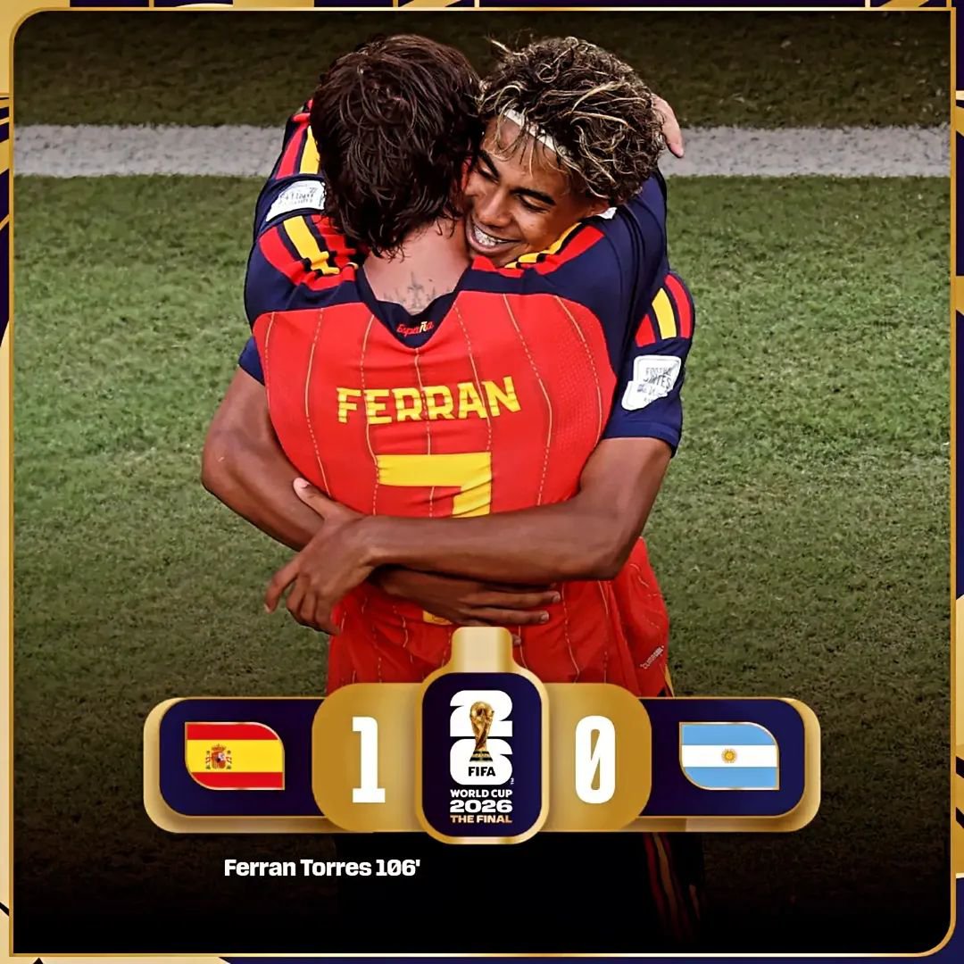 OsorioTuiran's tweet photo. "La Final 🏆✨" España 🇪🇸:1️⃣ 🆚 Argentina 🇦🇷:0️⃣ Mundial de la #FIFA 2️⃣0️⃣2️⃣6️⃣ 🇨🇦 🇲🇽 🇺🇲 https://t.co/des2McLdLk