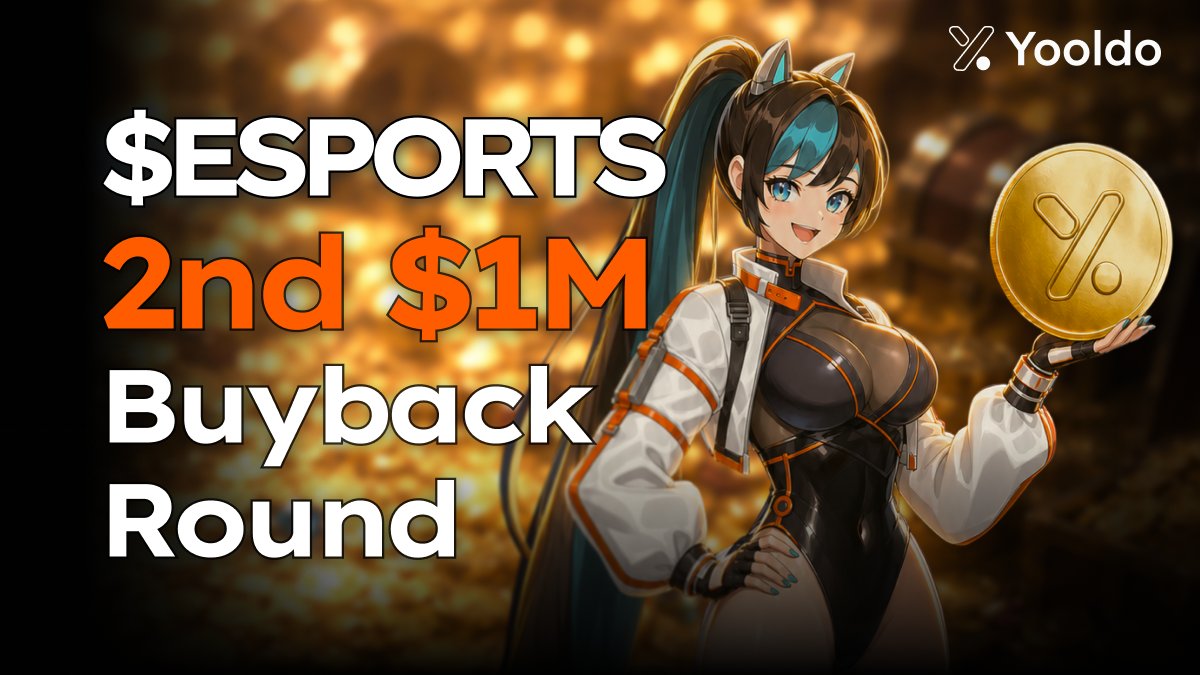 Yooldo_Games's tweet photo. Official $ESPORTS Second Buyback Announcement

The first $ESPORTS buyback round has been successfully completed, with the results now visible to the community.

The team will proceed with a second $1,000,000 $ESPORTS buyback round as part of its ongoing efforts to support the ecosystem.

To prevent market disruption and protect the effectiveness of the buyback, the execution timing and details will not be disclosed in advance.

#ESPORTS