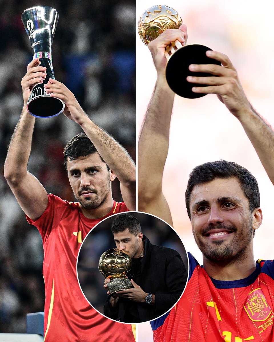 ESPNFC's tweet photo. -Player of the Tournament for Euro 2024
-Golden Ball winner at 2026 World Cup
-2024 Ballon d'Or winner 
-Overcame a terrible ACL injury and did it for his country

Ladies and gentlemen, Rodrigo Hernández Cascante 👏🇪🇸 https://t.co/iGJeOnkeGq