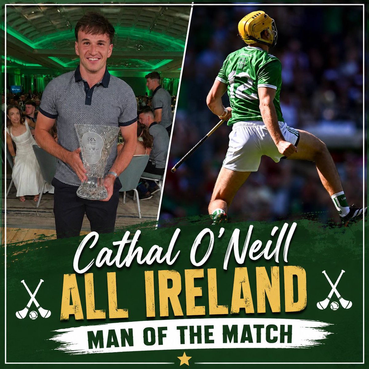 CrecoraGAA's tweet photo. Huge congratulations to our own Cathal O'Neill on an incredible All-Ireland Senior Hurling Final performance and a richly deserved Man of the Match award. https://t.co/SgBnvUY6nb