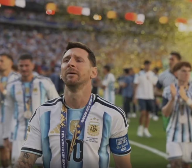 ARG4ARB's tweet photo. حزن الأسطورة ليونيل ميسي بعد أن حقق كل شـــيء. 🐐🐐🐐 https://t.co/o3ZYxKQEgR