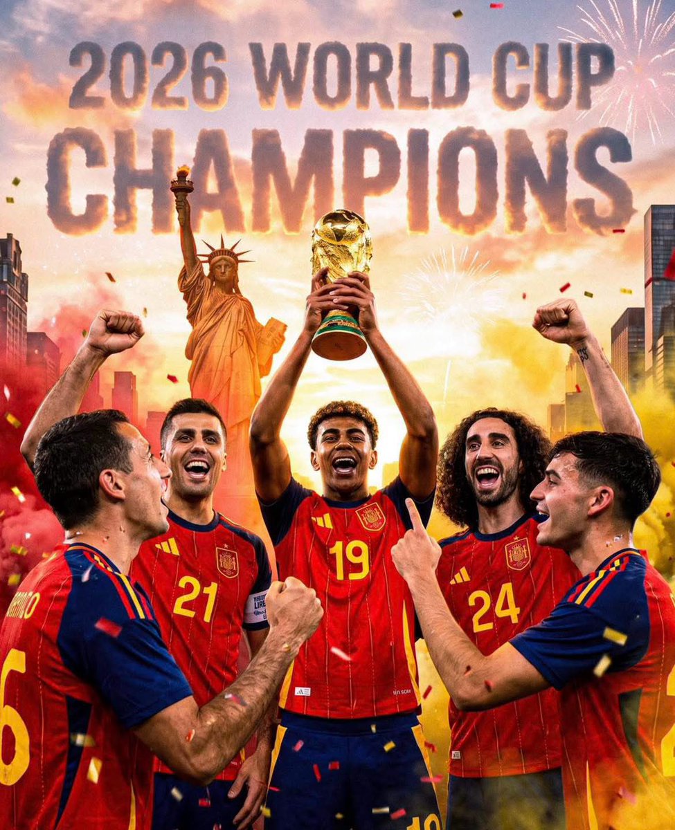 siyadoali's tweet photo. Congratulations Spain 2026 World Cup Champions. I predicted in the evening that Spain will be champions of the world Cup. https://t.co/NkrsXeOtlg