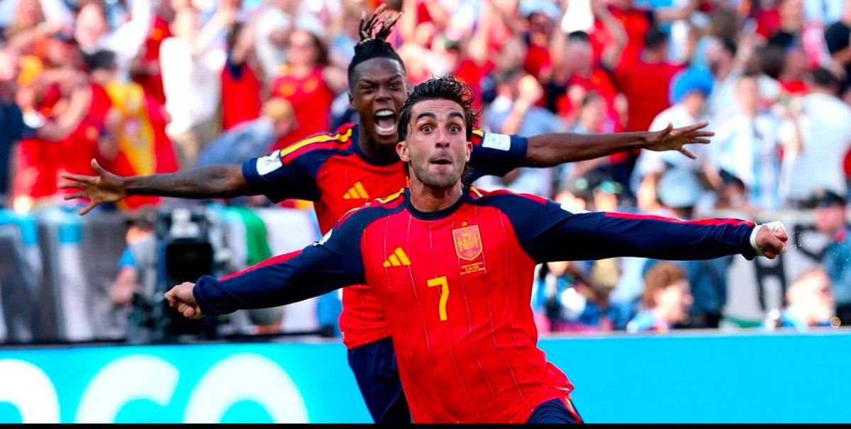 Dhanthey's tweet photo. Spain won their first World Cup in extra-time in 2010 and they did the same on Sunday against Argentina to become world champions for a second time. #VamoseEspaña #Worldcupwinner2026 #Fifaworldcup https://t.co/Wt9WfWGGK2