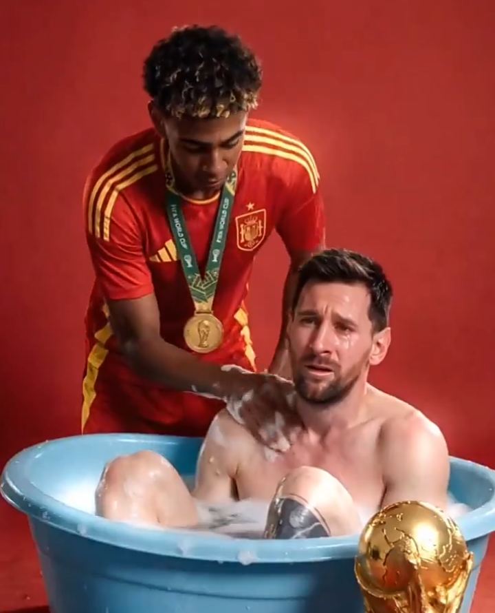 MemeCatalystx10's tweet photo. @CrisLee99 Yamal isn't just bathing Messi anymore, he's officially bathing the stressed dev who got liquidated on 100x leverage! 🧼🤣 $BATHDEV is officially LIVE! Dev holds 0%, pure community experiment. CTO mode ON! 🚀
​CA: F5tuij1JPLAdUgZ8nC54Jx6fWqtdy3KKi9puXcWWpump https://t.co/t4bsp8W74J