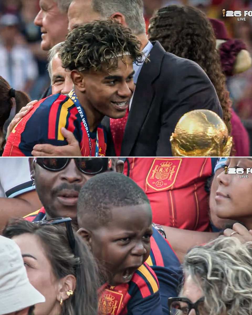 espn's tweet photo. Keyne was HYPED seeing his big brother Lamine get his WC medal 😂 https://t.co/TZmhMMcQ0R