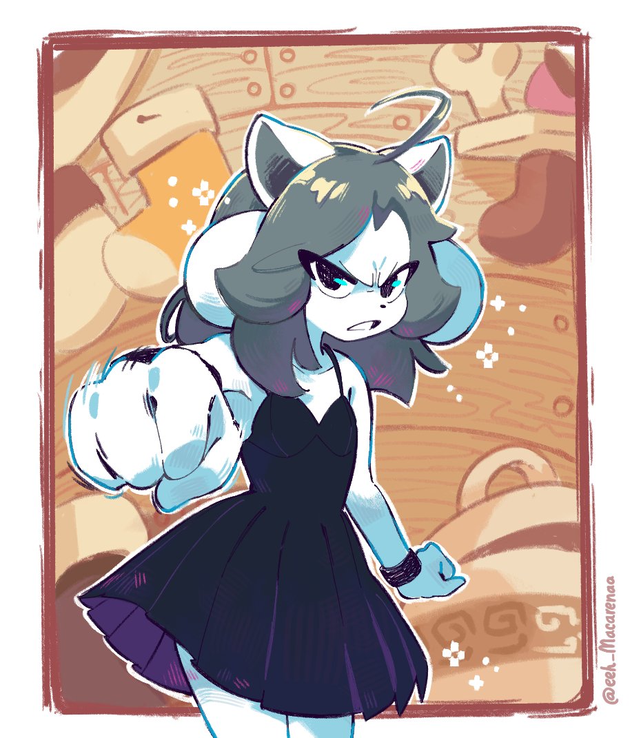 eeh_Macarenaa's tweet photo. Commission of an OC based on Temmie from Undertale for @gyrokaizo; don't tell him it's a furry art. https://t.co/u26swQDlix