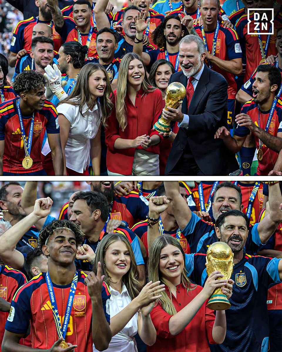 DAZN_ES's tweet photo. EL REY FELIPE VI
LA PRINCESA LEONOR
LA INFANTA SOFÍA

DISFRUTAD DE ESA COPA DEL MUNDO, QUE YA ES NUESTRA 🥹👑

#DAZNMundial https://t.co/yiVmYX9sDS