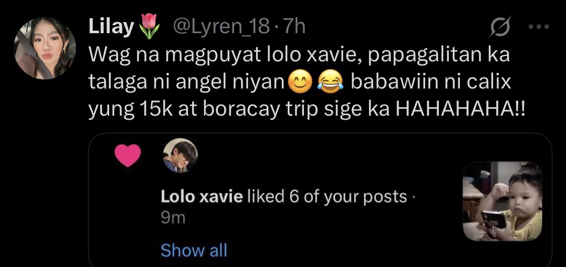 Lyren_18's tweet photo. LOLO XAVIE NATAGPUANG GELIX ENJOYER DIN😊
(pinagsabihan ko nga e..nagbababad kakacellphone!! nilamon na ng edits sa tiktok HAHAHAHA) https://t.co/y4q8p6vCSL