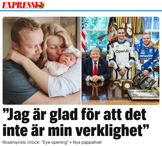 Mats_Rosell's tweet photo. Felix Rosenqvist (SiriusXM) i Ovala rummet. ⭐️    

Felix säger att det ändå bleknar jämfört med att bli pappa till nyfödda Stella=Stella Polaris. ⭐️

https://t.co/svXCMqcfNS https://t.co/uWGEIAqerM
