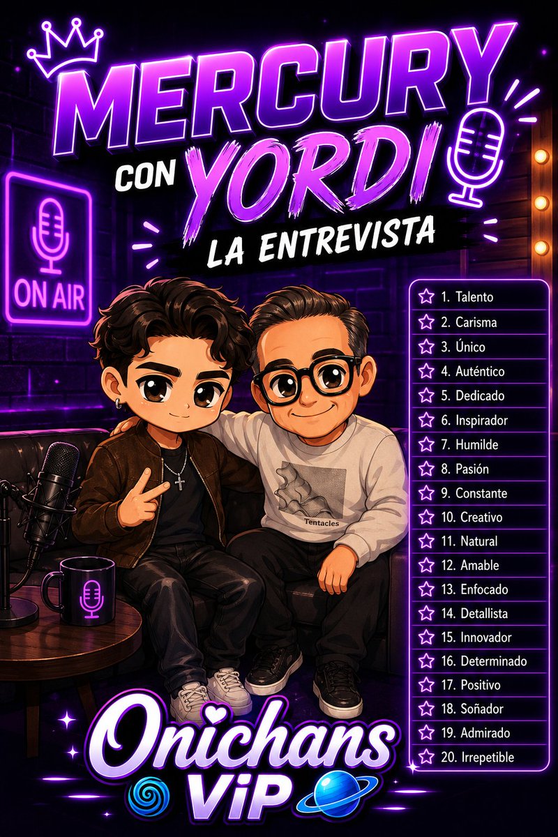 OnichansVip's tweet photo. Vamos Onichans, si podemos 🔥

MERCURY CON YORDI LA ENTREVISTA

Tablita ✍🏻
@YordiRosado https://t.co/b90oFzO0e3