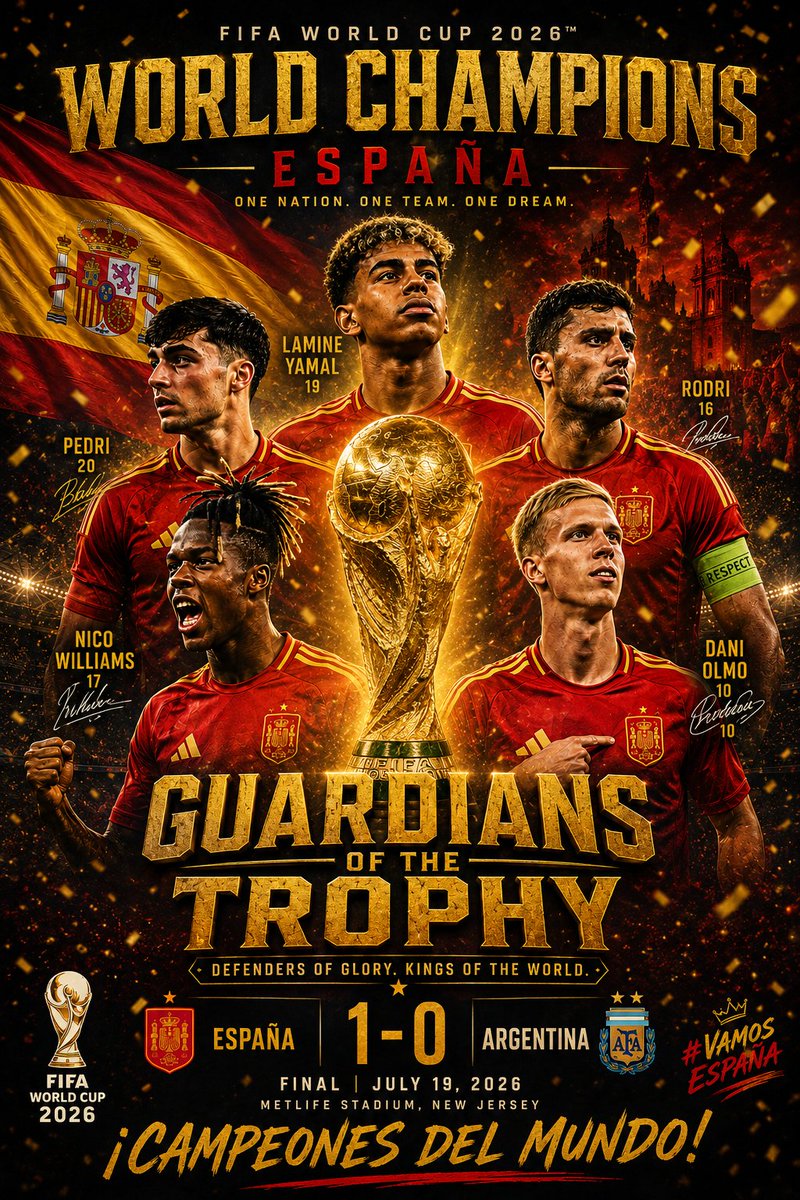 navinstar2010's tweet photo. Spain🇪🇸1-0
A tense, tactical final with very few clear chances. Spain controlled possession throughout and deserved the win, while Argentina struggled to create attacking opportunities.Spain's second World Cup title. Not a goal-fest, but a high-quality final
#España https://t.co/qVjRGzw6hU