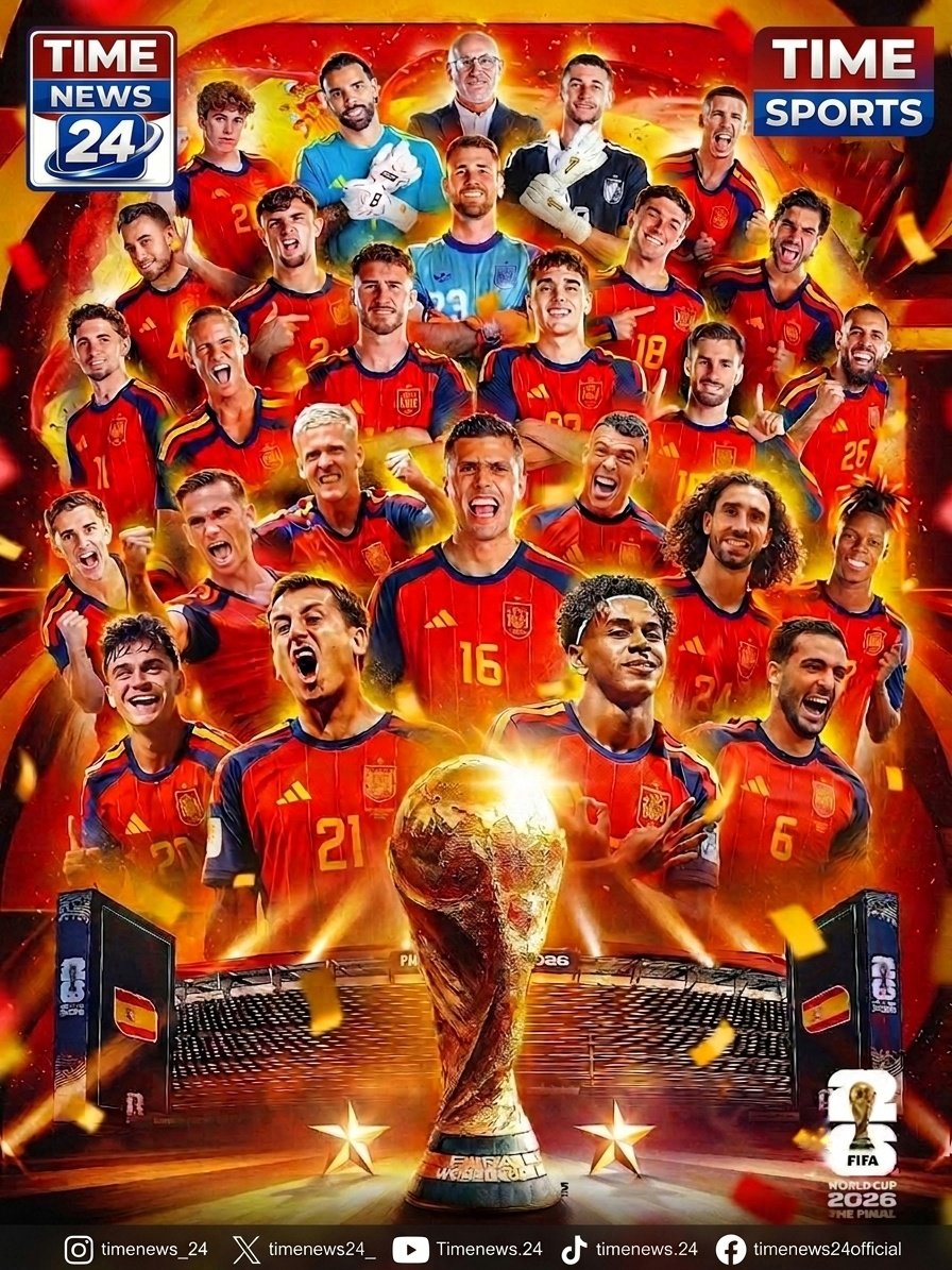 TimeNews24_'s tweet photo. Spain are #FIFAWorldCup Champions. 🏆
#TimeNews24 #timesports https://t.co/f70iAvMGEq
