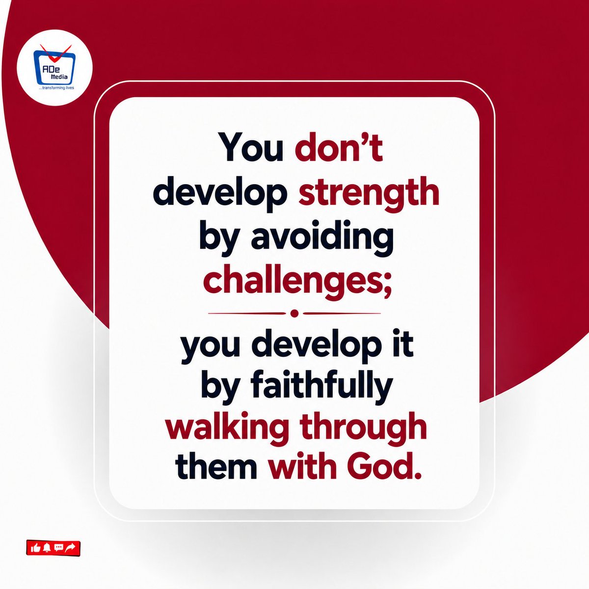 AOe_Media20's tweet photo. You don't develop strength by avoiding challenges; you develop it by faithfully walking through them with God.
#StrengthInChrist  #ChristianLiving #EndureWithFaith #FromStrengthToStrength #GodsGrace #FaithJourney #KingdomLiving #ChristCentered #HopeInGod #AOeMedia https://t.co/2TkZ8XbN54