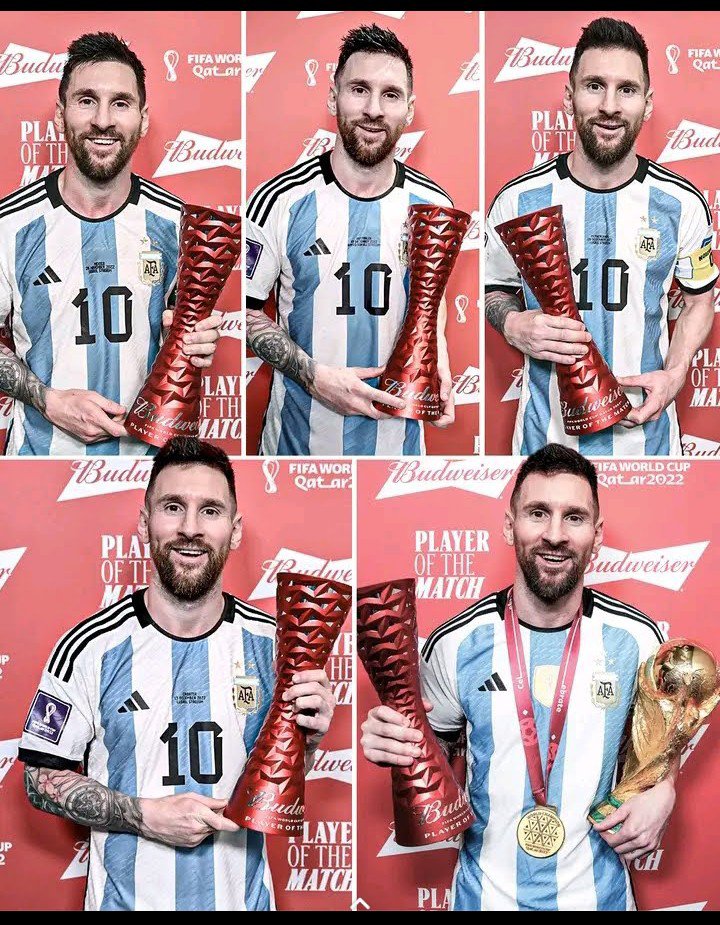 h_mubarak10's tweet photo. FR, I can't fathom any aspect where Ronaldo is ahead of Messi. This Man led Argentina to 3 World Cup finals and ended up winning 1 out of 3 and he won two Golden balls. THE MAGIC MAN🔟🙌❤️‍🩹

Even Shakira has more World Cup appearances than Bro Wasiu 😂 https://t.co/jr6eNnunvE