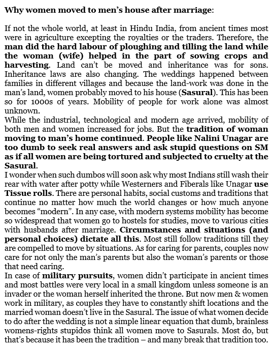 mediacrooks's tweet photo. Dumbos like @NalinisKitchen talk crap as if all women are subjected to cruelty at sasural. Such jerks dont try to learn how traditions start.. they just wear lipstick, learned some youtube stuff &amp; talk STUPID as if all women suffer misery bec they move.. https://t.co/LoZhcnoGIW https://t.co/0XRBNeS0w1